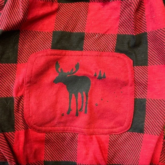Bailey & Bella Dog Short Ted Black Plaid Moose Motif Size Medium - Picture 3 of 5